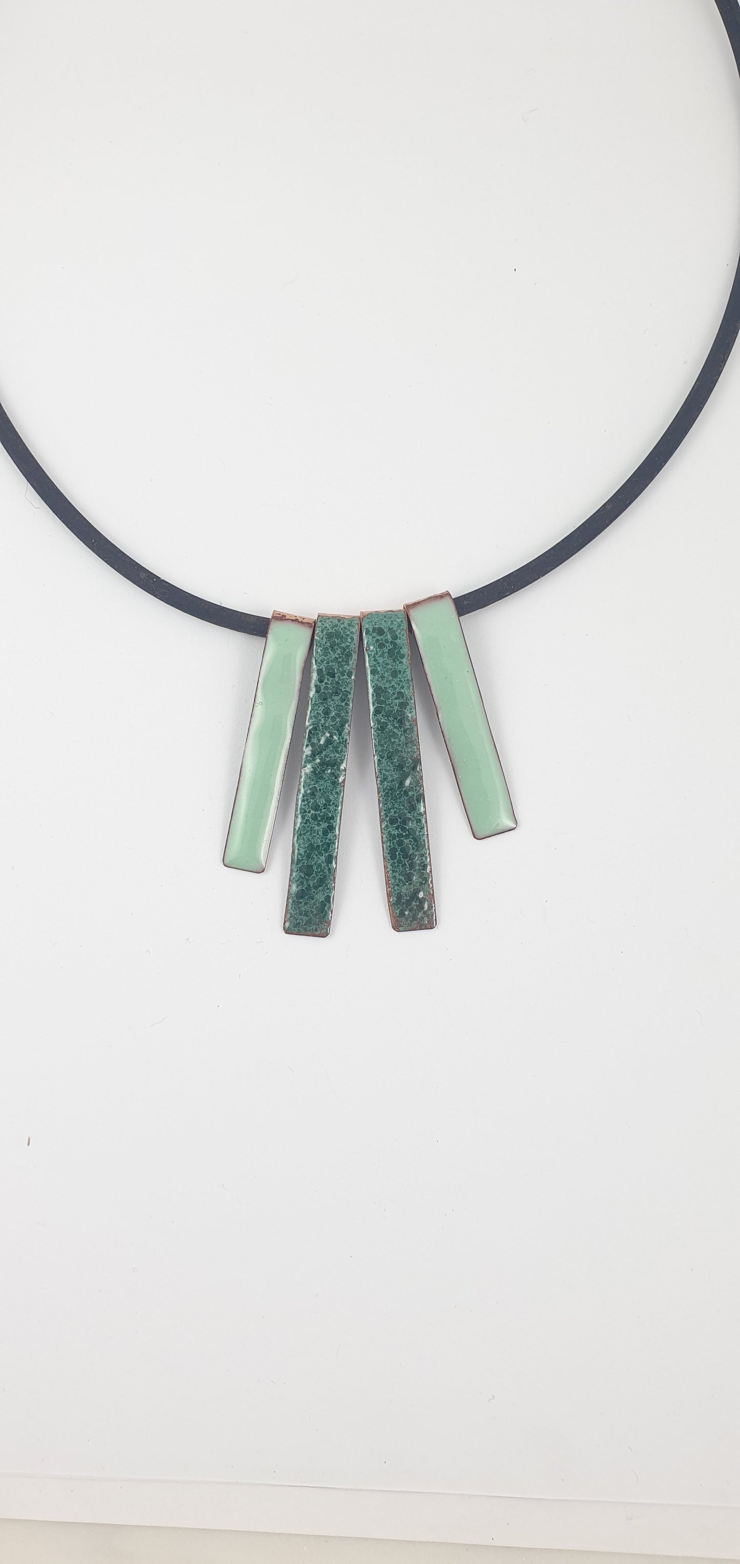 Green Enamel Copper Necklace