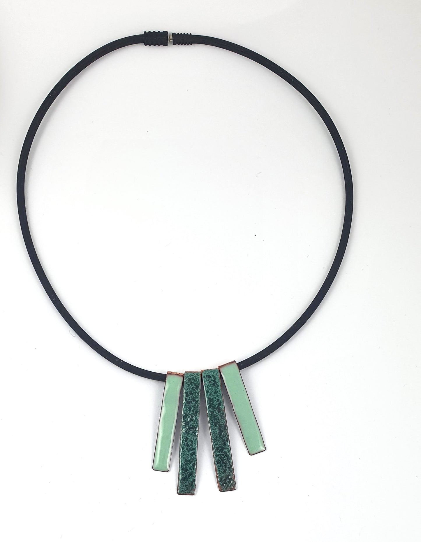 Green Enamel Copper Necklace