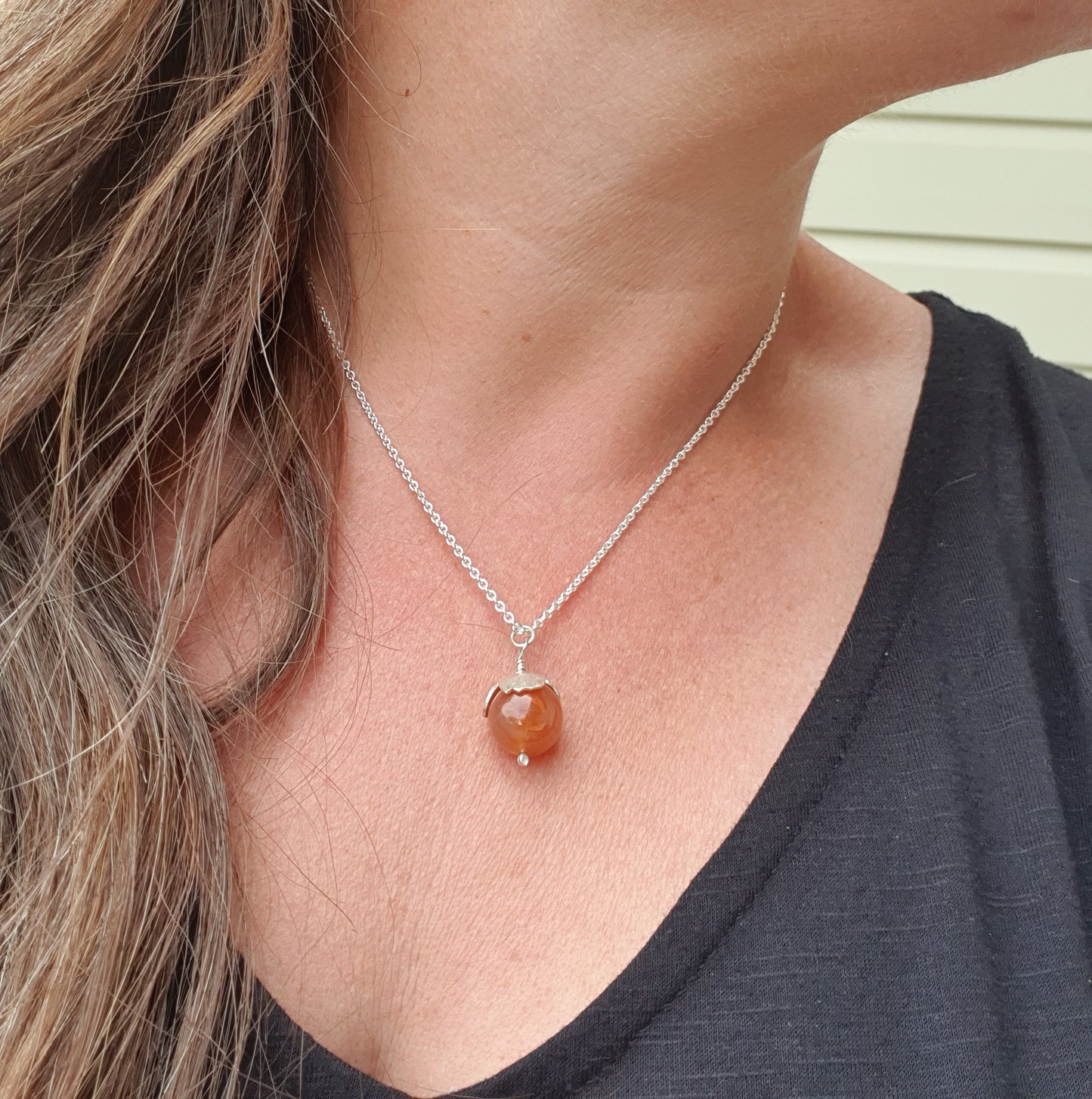 Carnelian Blossom Necklace