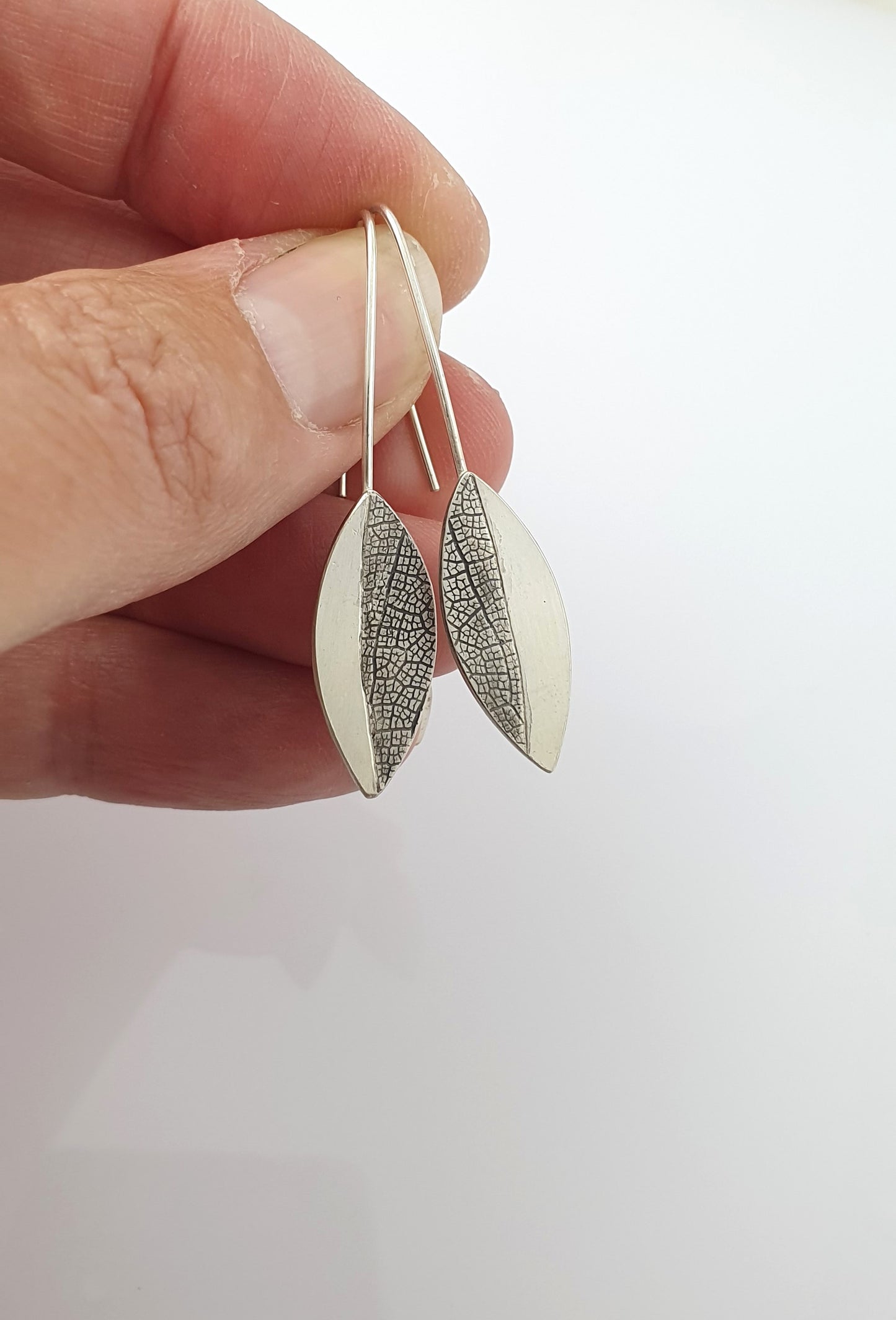 Leaf Texture Contrast Earrings