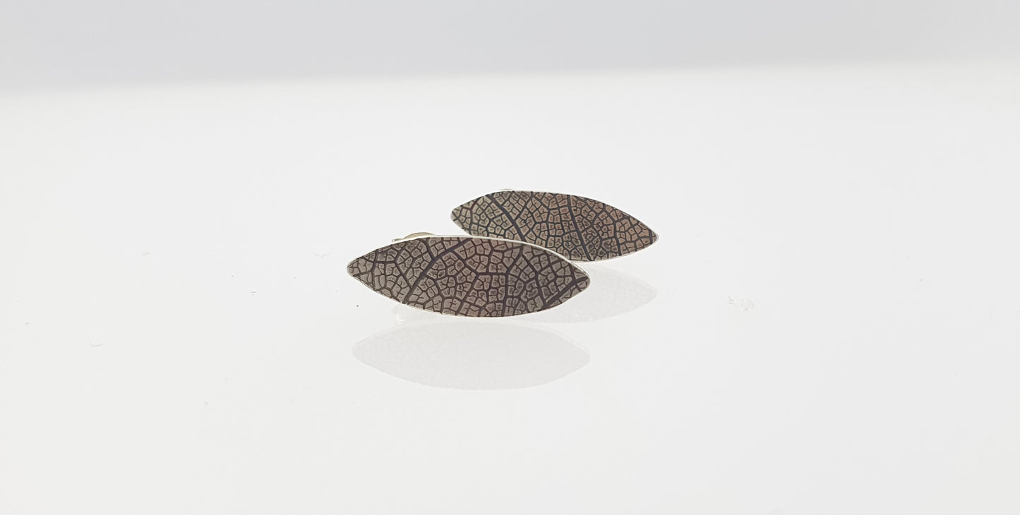 Leaf Texture Stud Earrings
