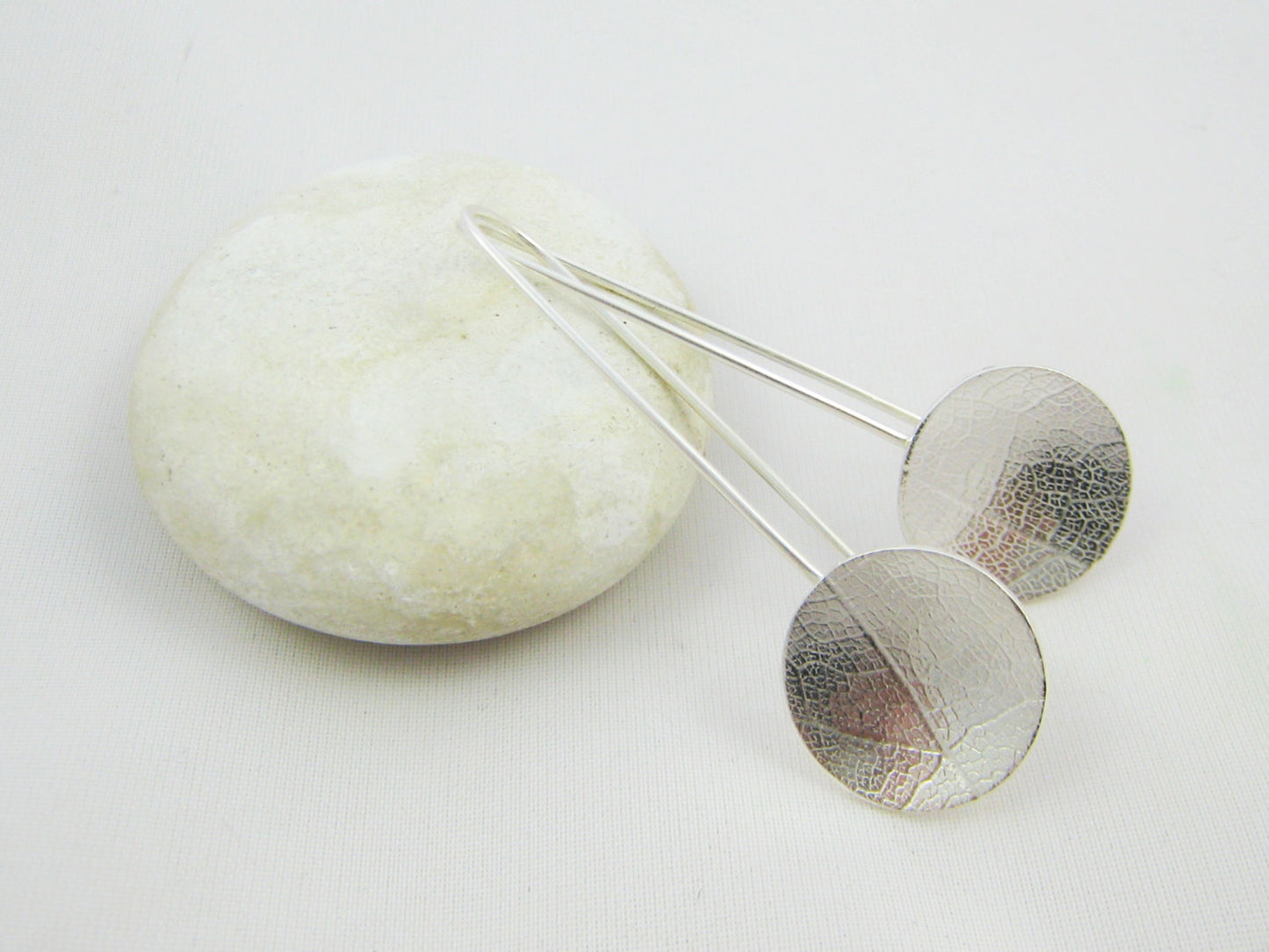 Leaf Textured Disc Earrings