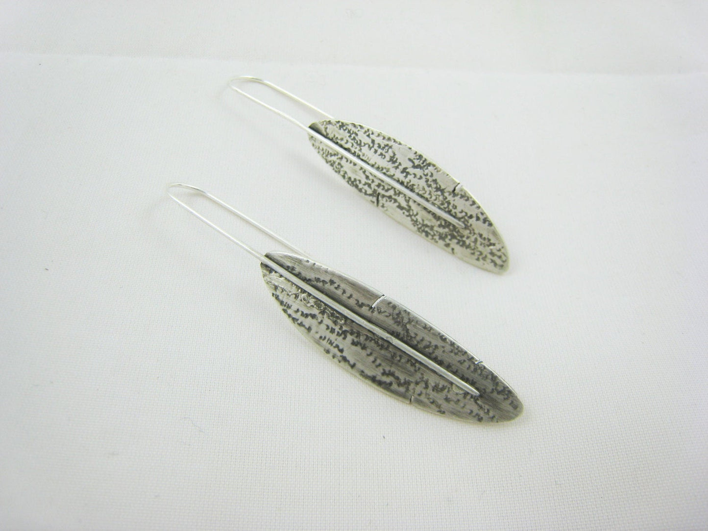 Oxidised Feather Earrings
