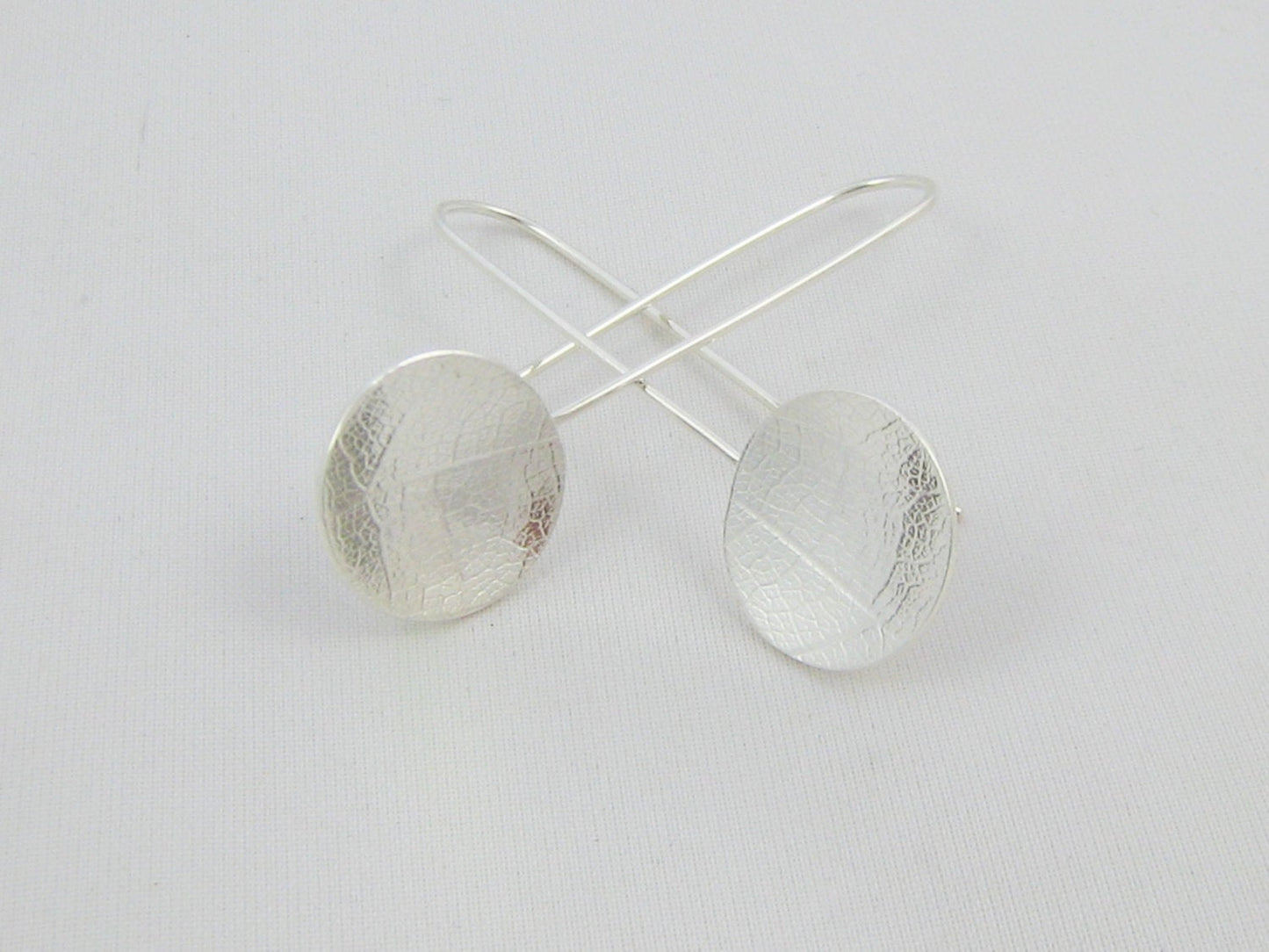 Leaf Textured Disc Earrings
