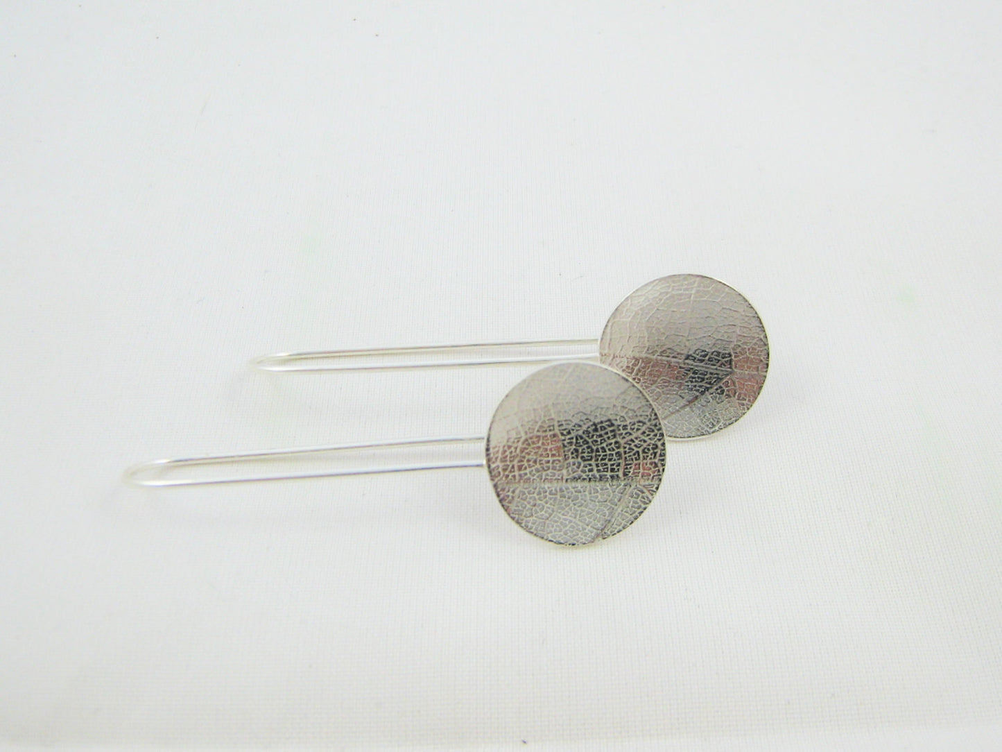 Leaf Textured Disc Earrings