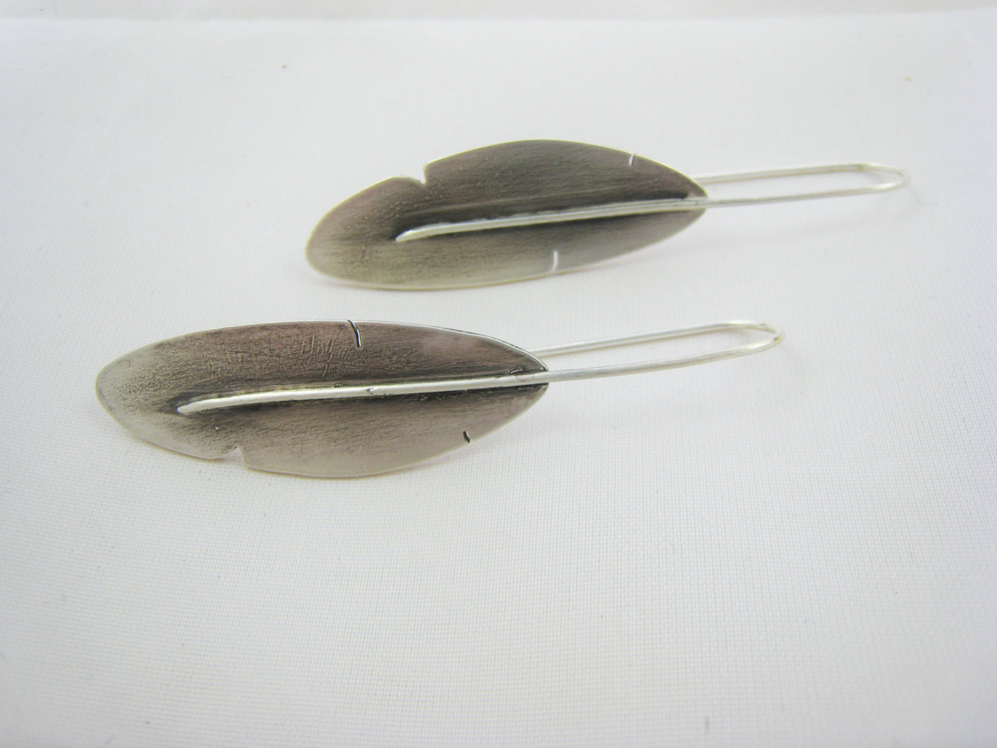 Oxidised Feather Earrings
