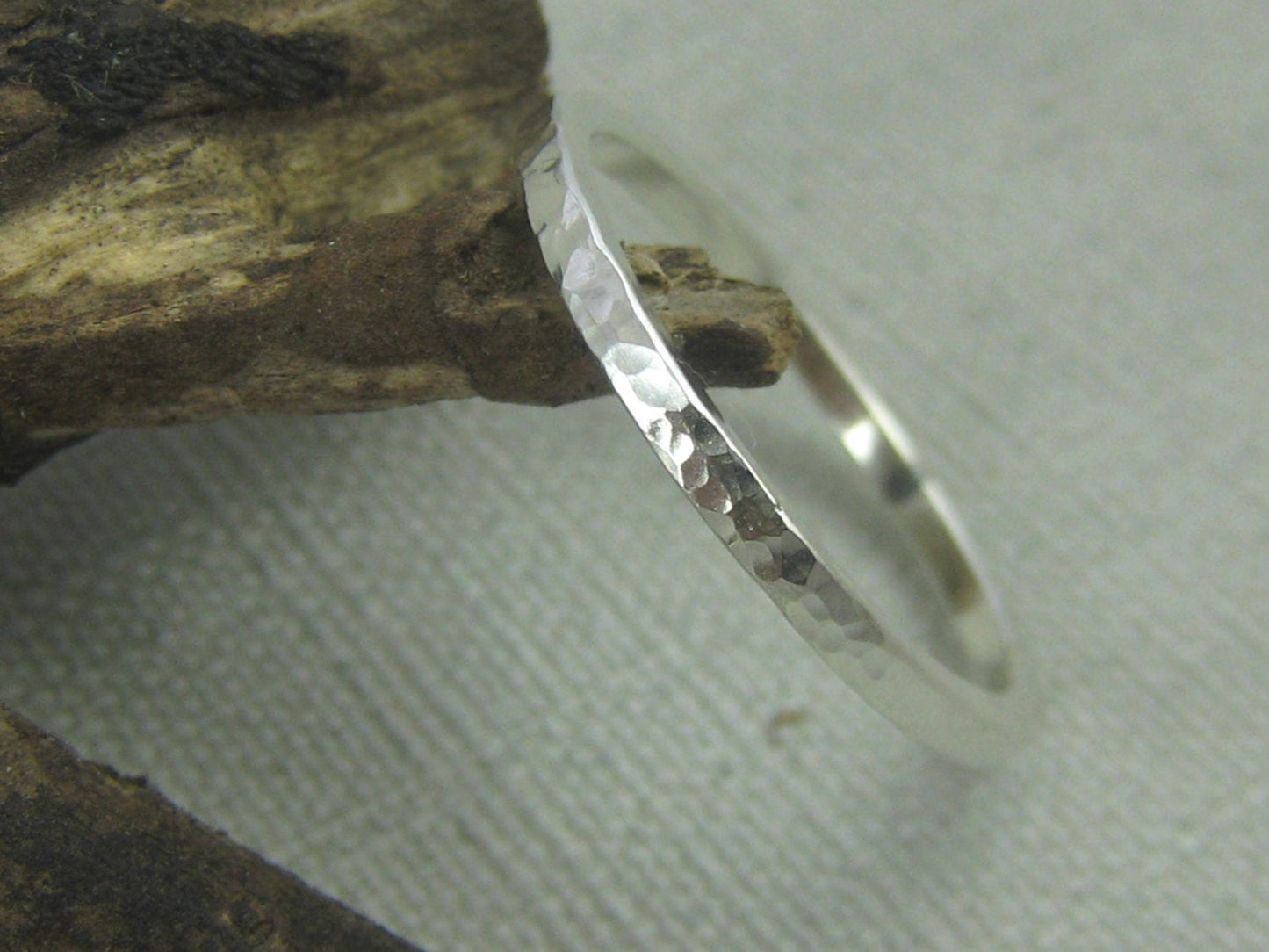 Slim Hammered Stacker Ring