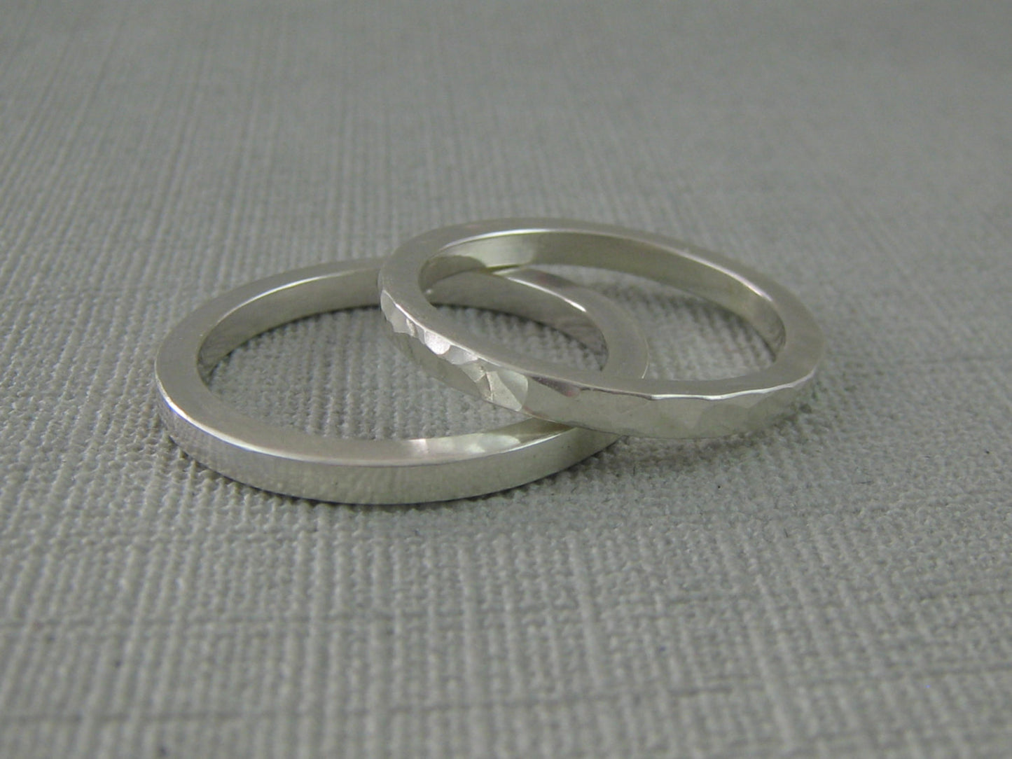 Slim Hammered Stacker Ring