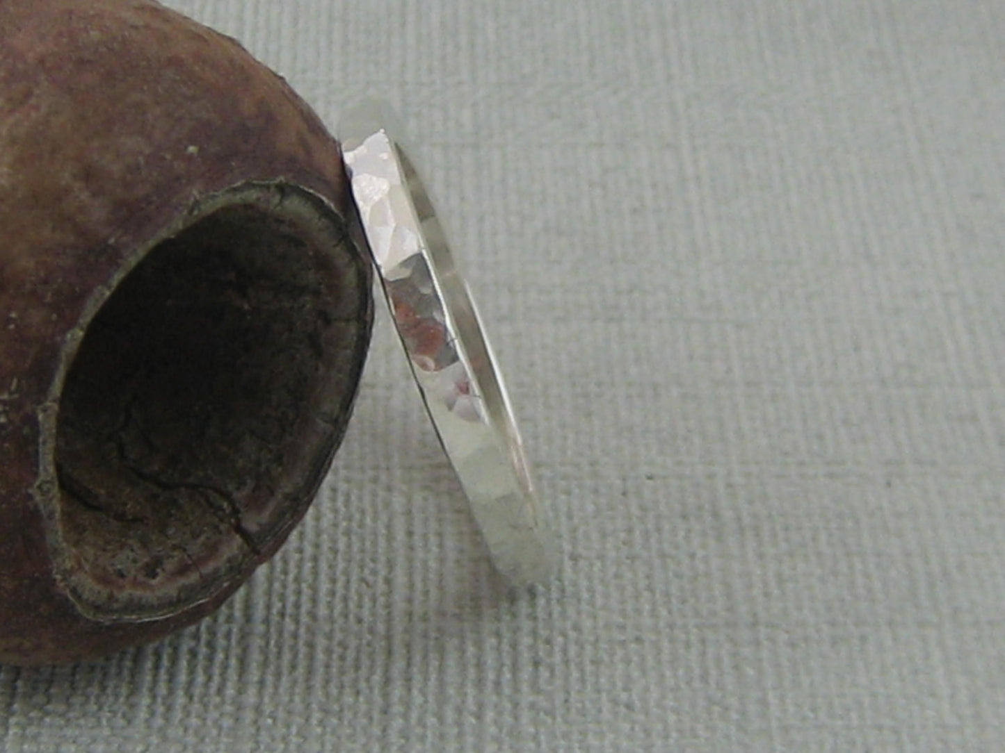 Slim Hammered Stacker Ring
