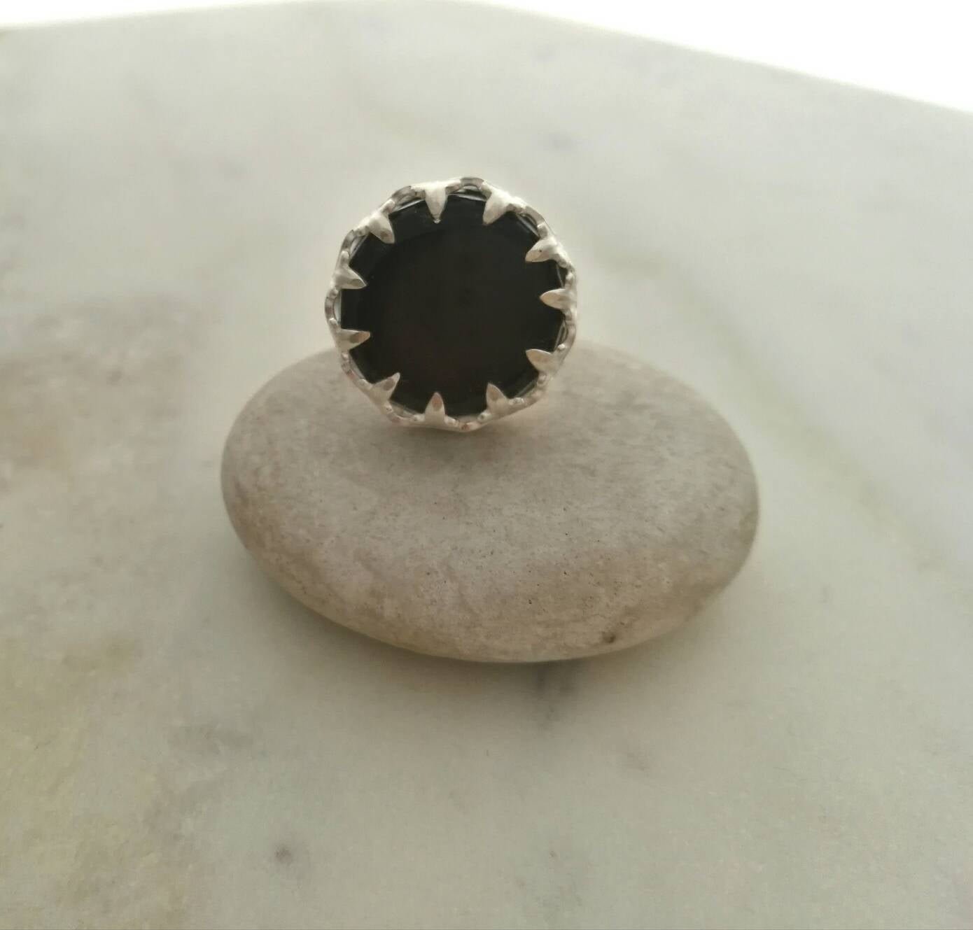Smoky Quartz Glass Ring