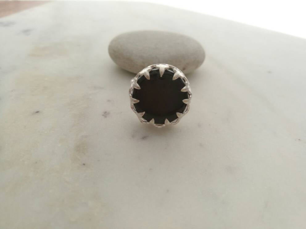 Smoky Quartz Glass Ring