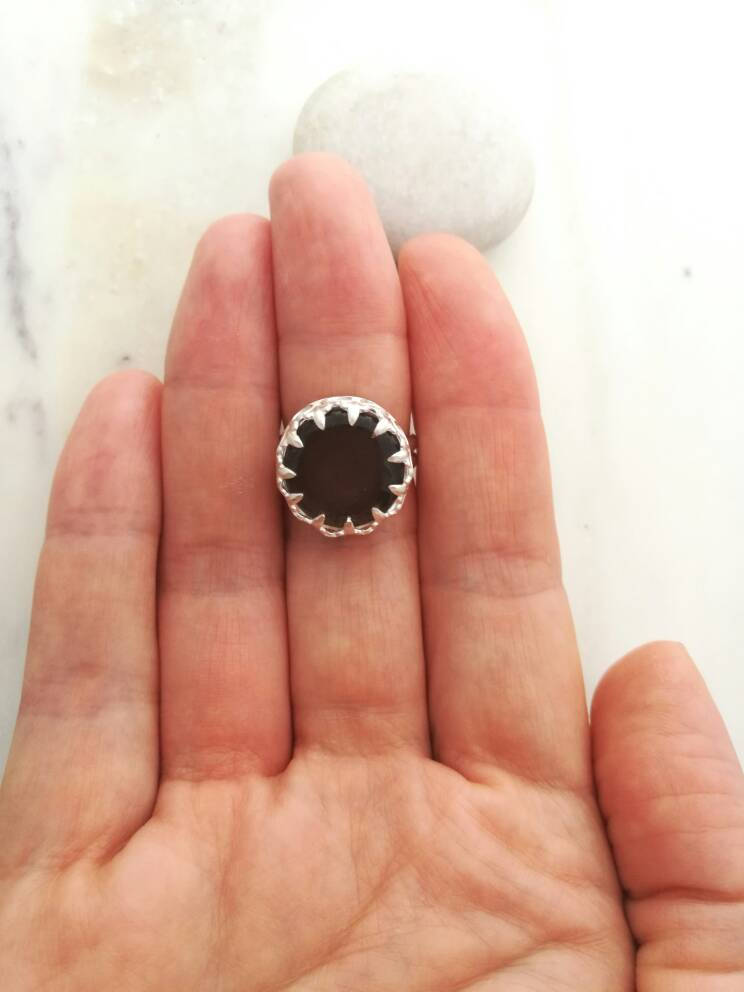 Smoky Quartz Glass Ring
