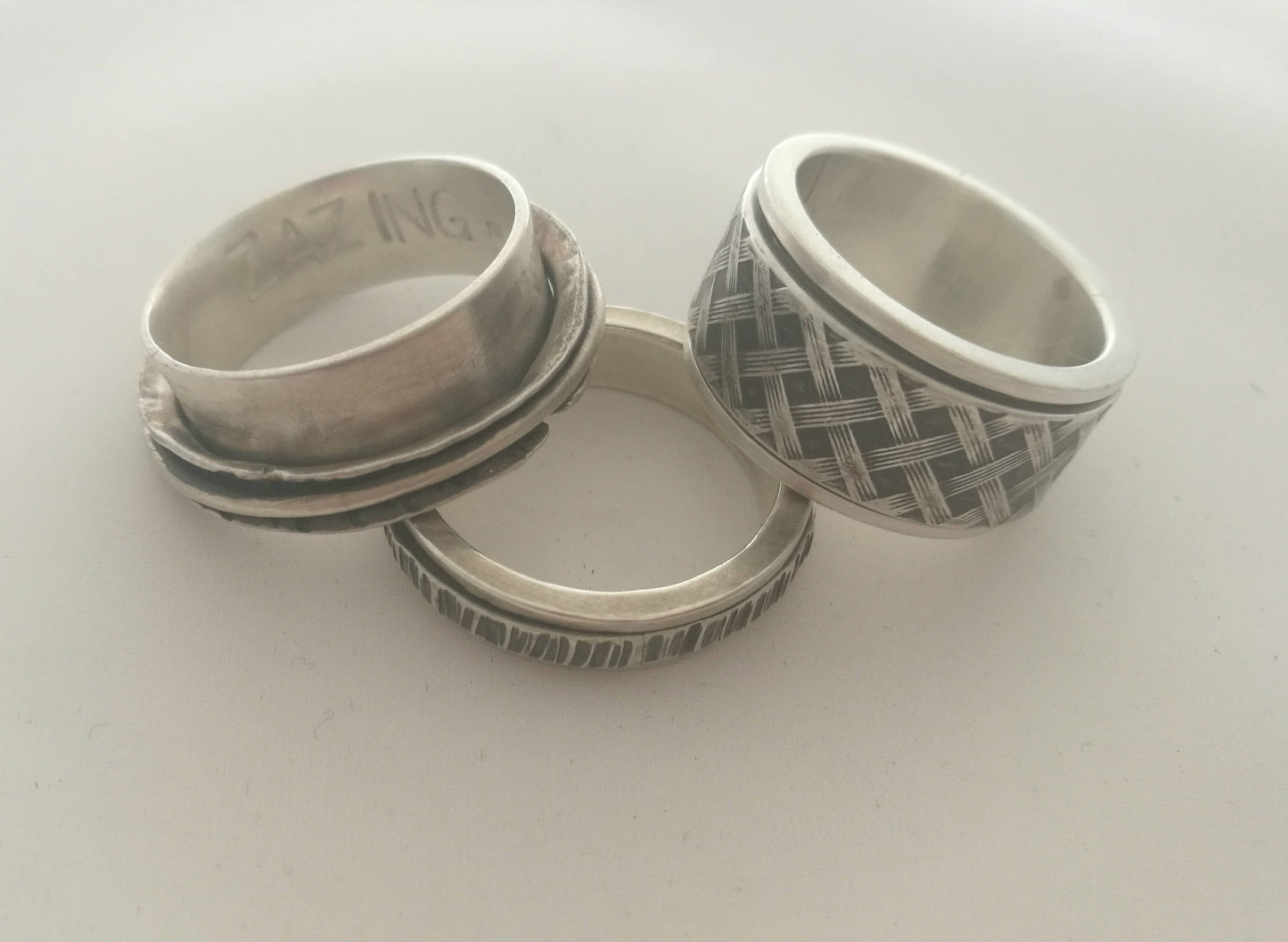 Textured Men's Spinner Ring