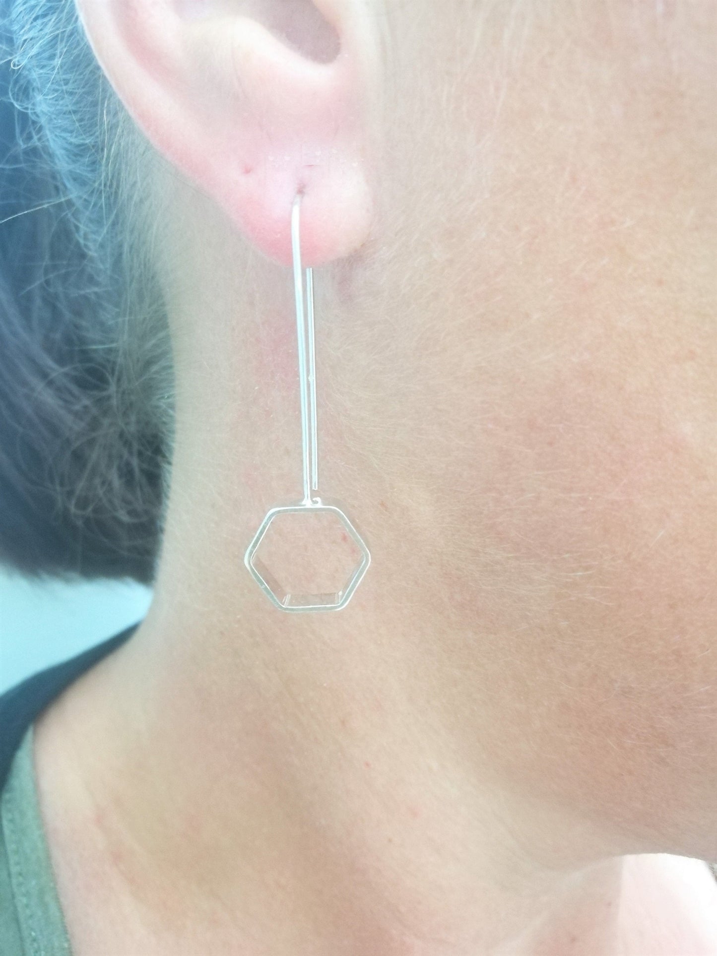 Minimalist Hexagon Earrings