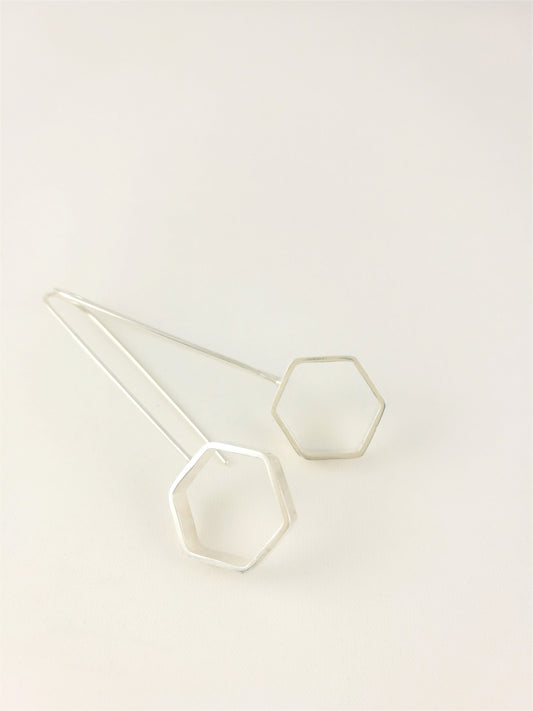 Minimalist Hexagon Earrings
