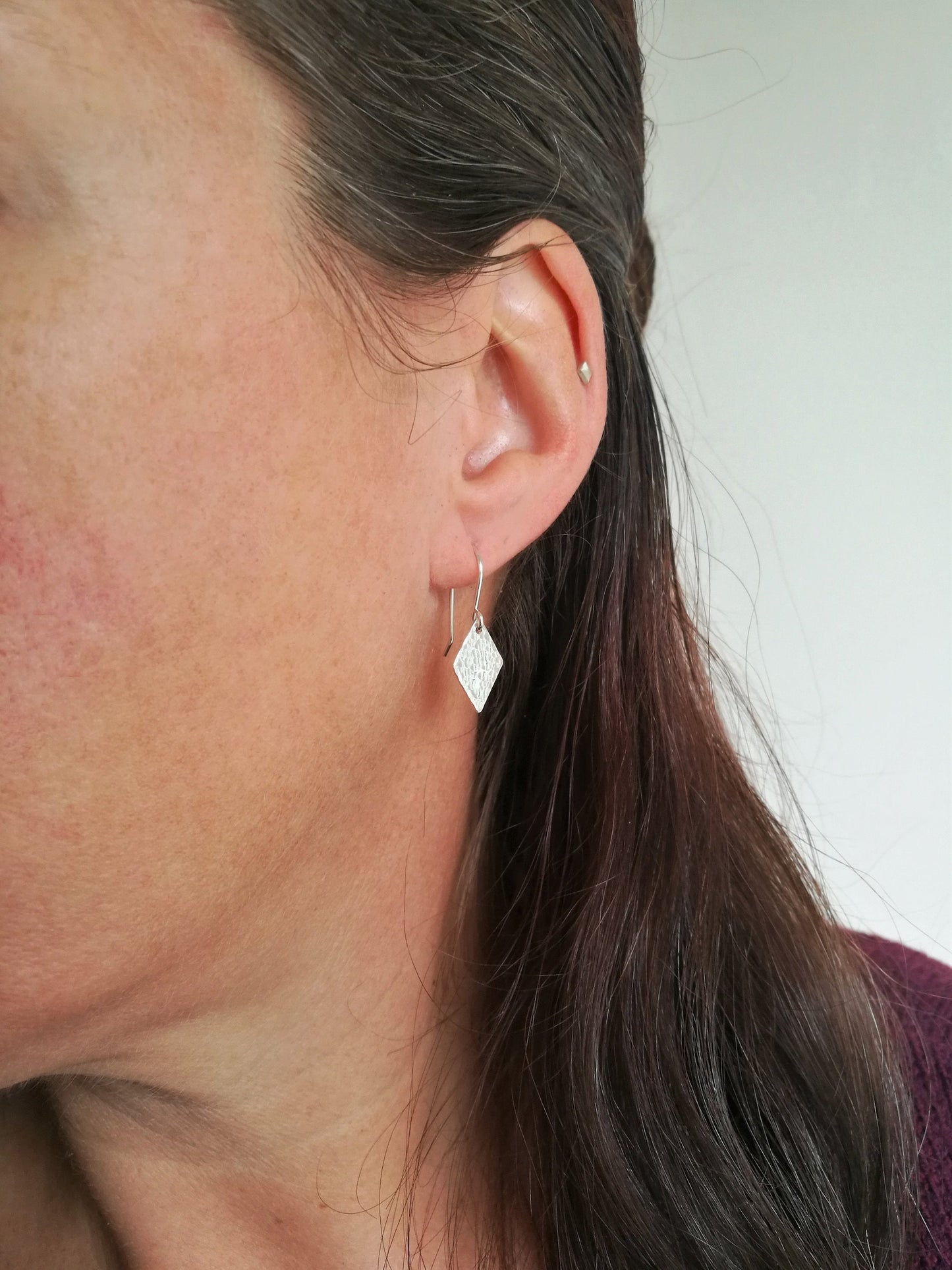 Hammered Diamond Earrings