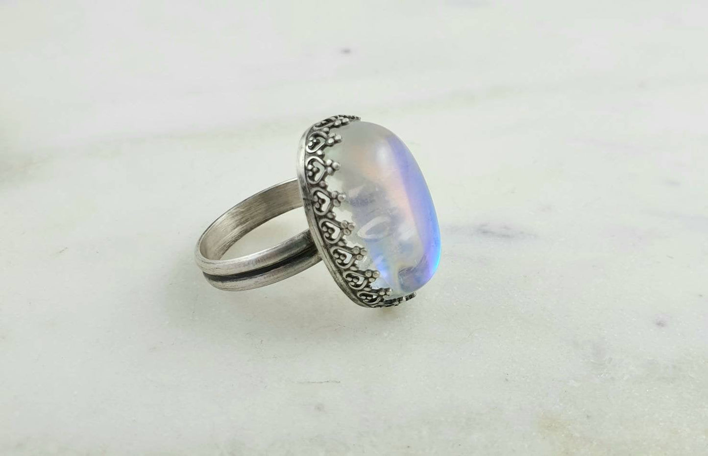 Aura Quartz Sterling Silver Ring