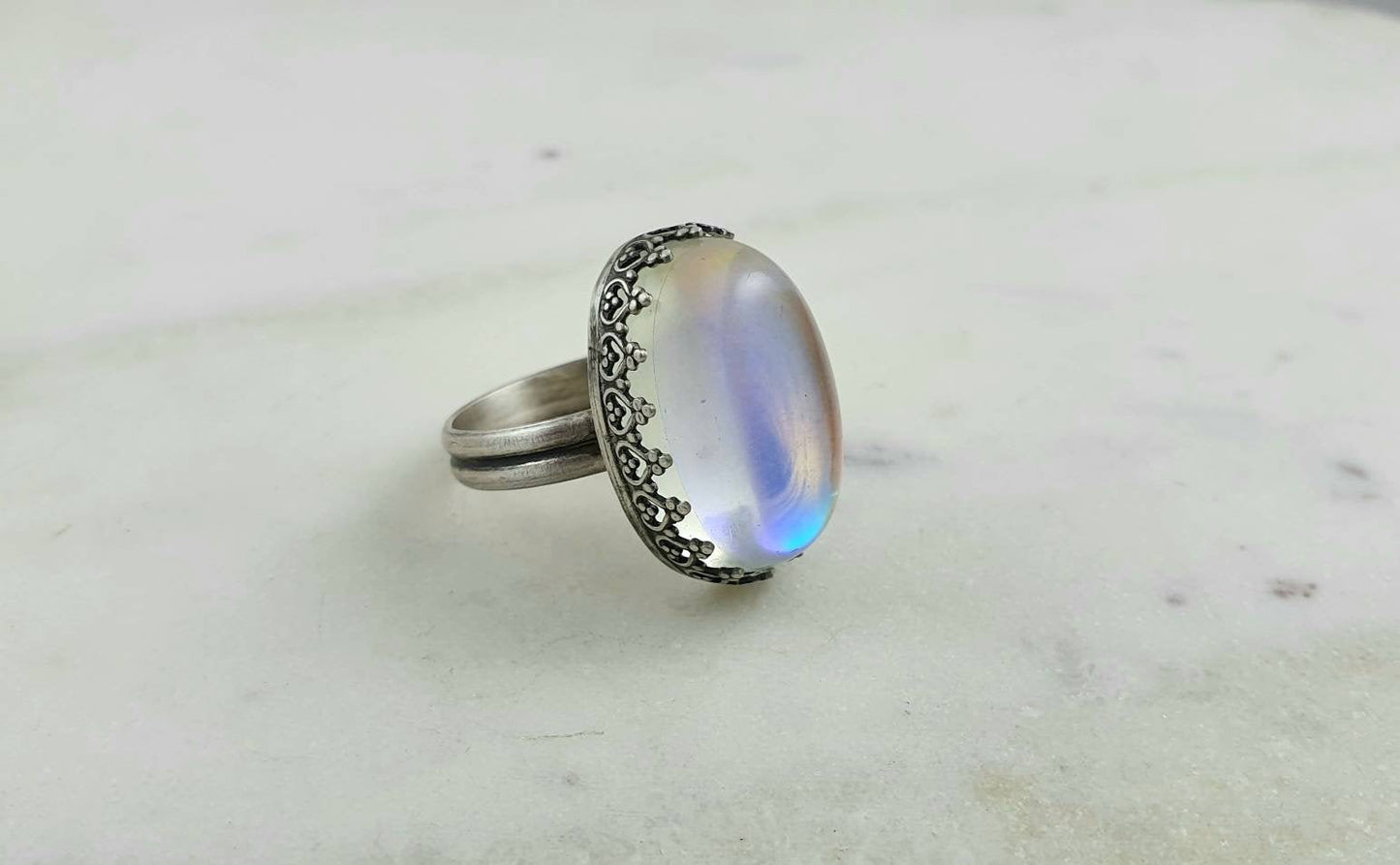 Aura Quartz Sterling Silver Ring