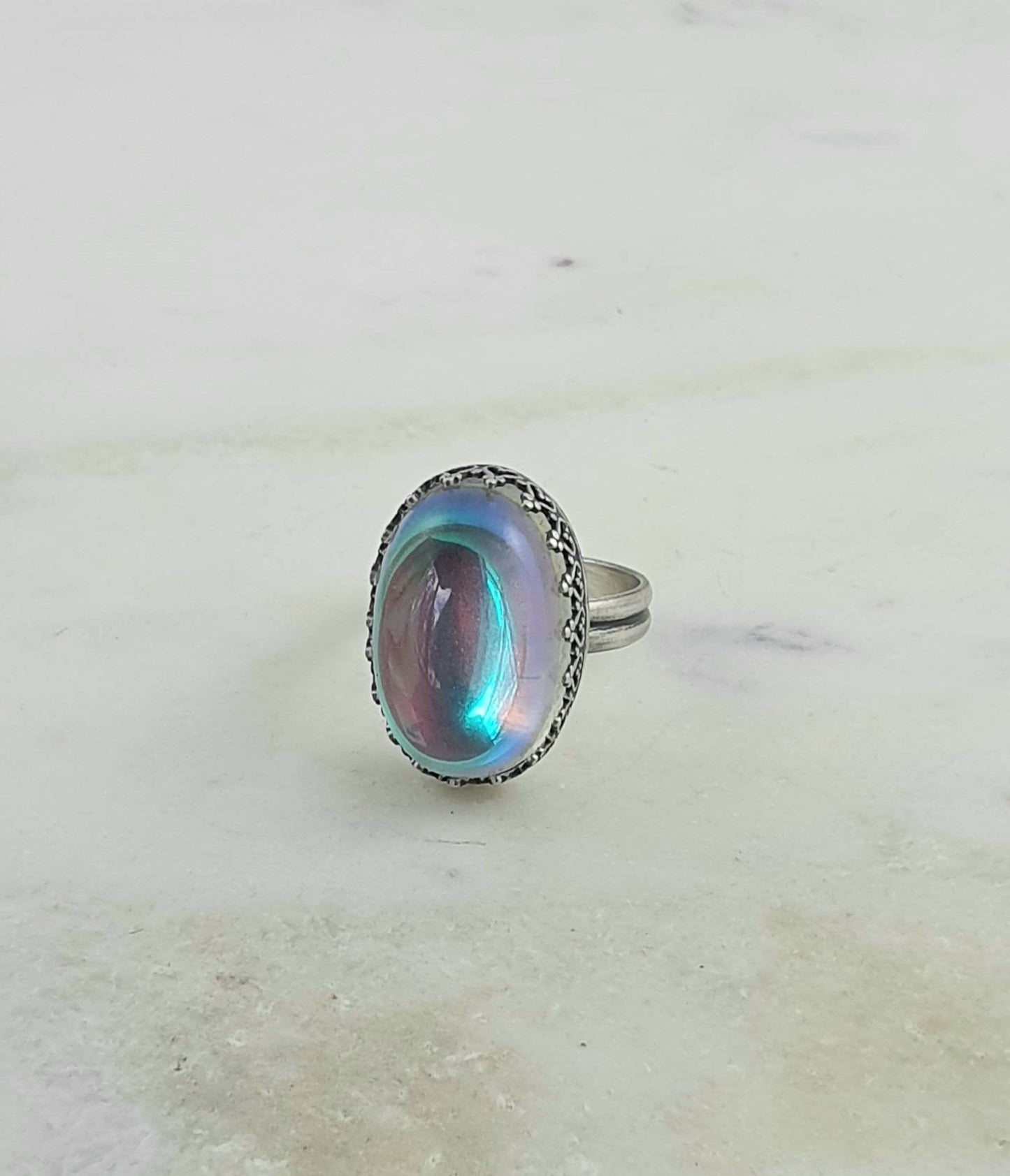 Aura Quartz Sterling Silver Ring