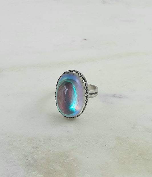Aura Quartz Sterling Silver Ring