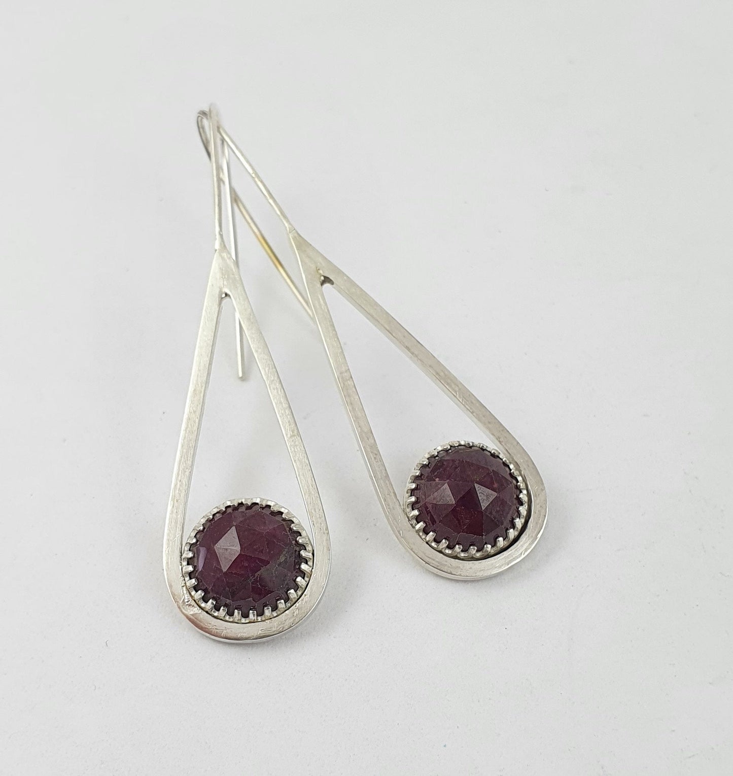 Rosecut Ruby Teardrop Earrings