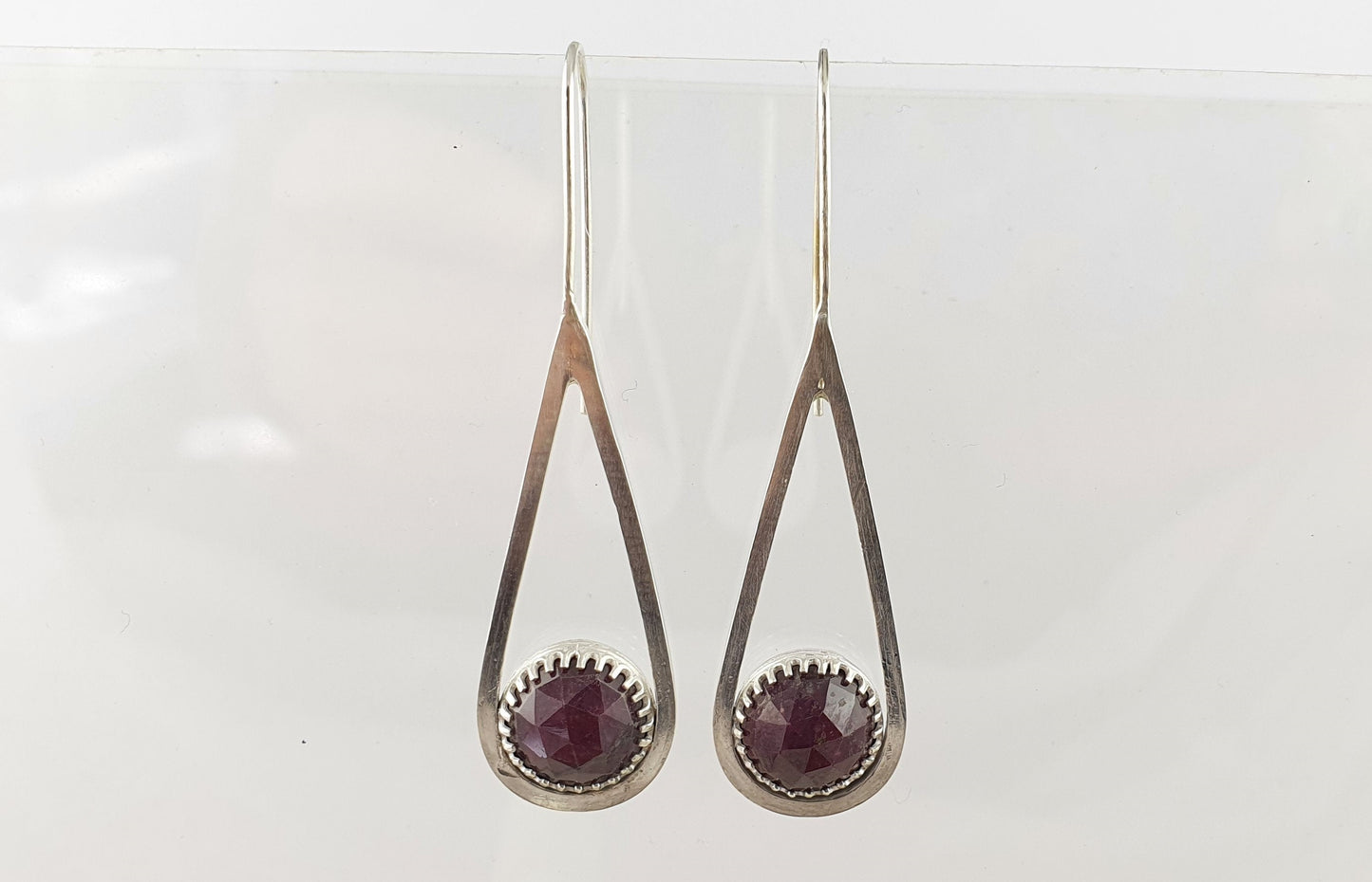 Rosecut Ruby Teardrop Earrings