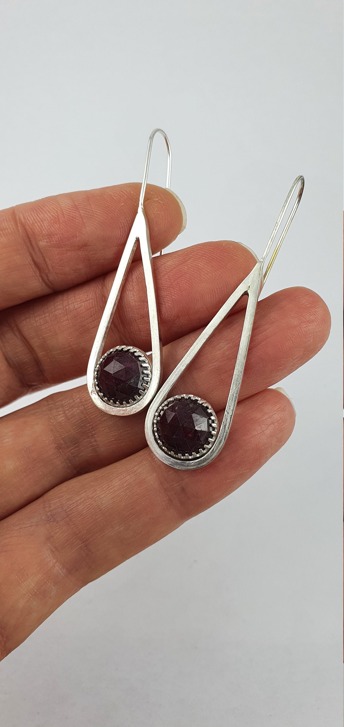 Rosecut Ruby Teardrop Earrings