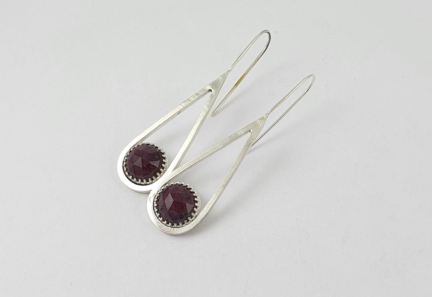 Rosecut Ruby Teardrop Earrings