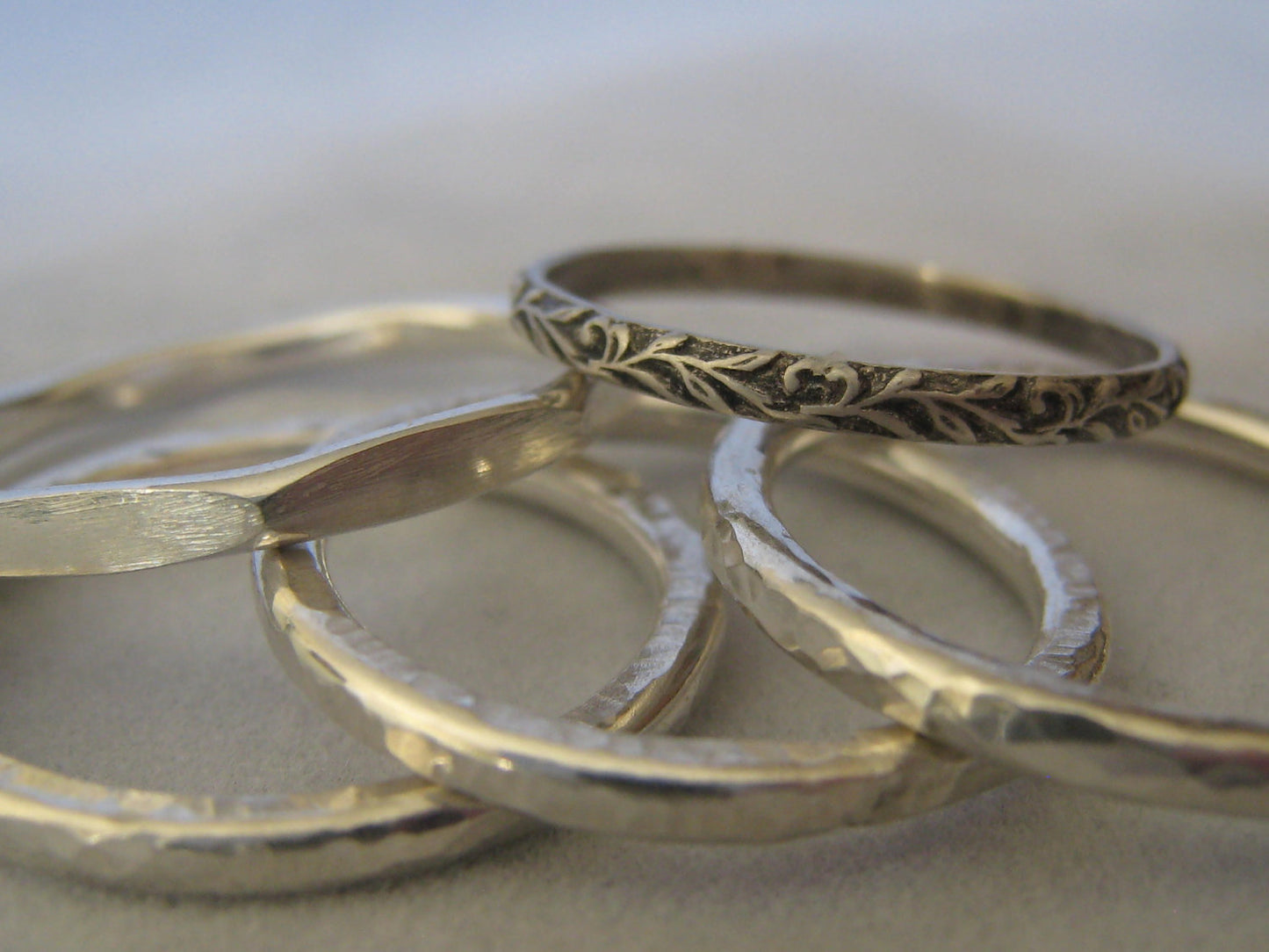 Oxidised Posey Stacker Ring