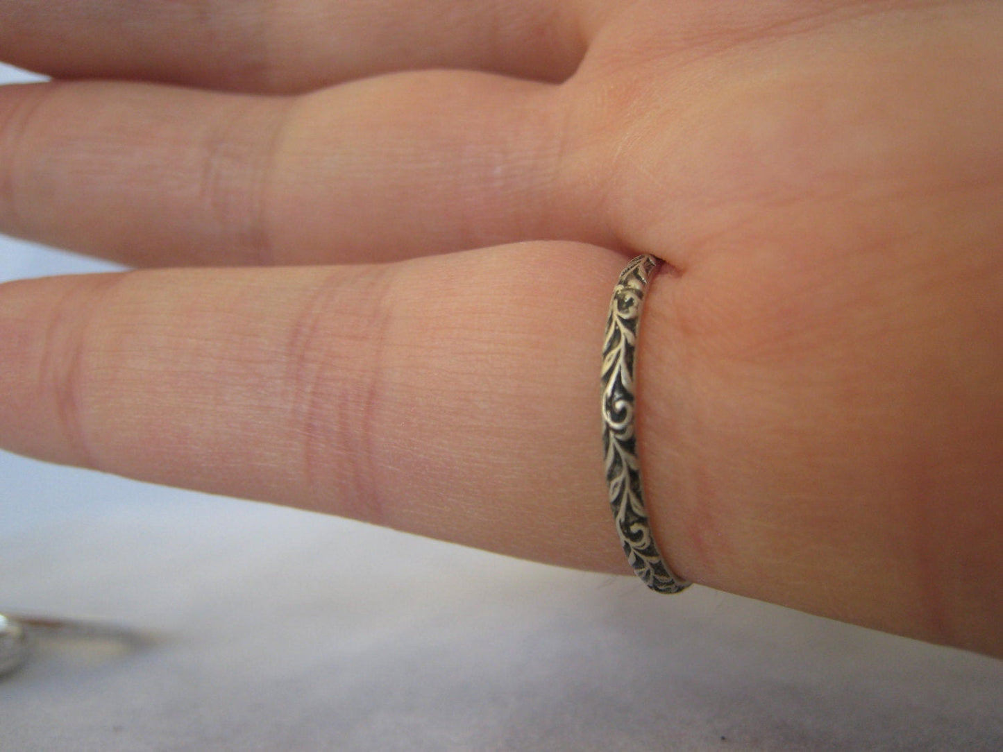 Oxidised Posey Stacker Ring