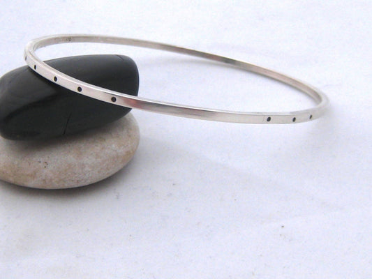 Oval Sterling Silver Bangle