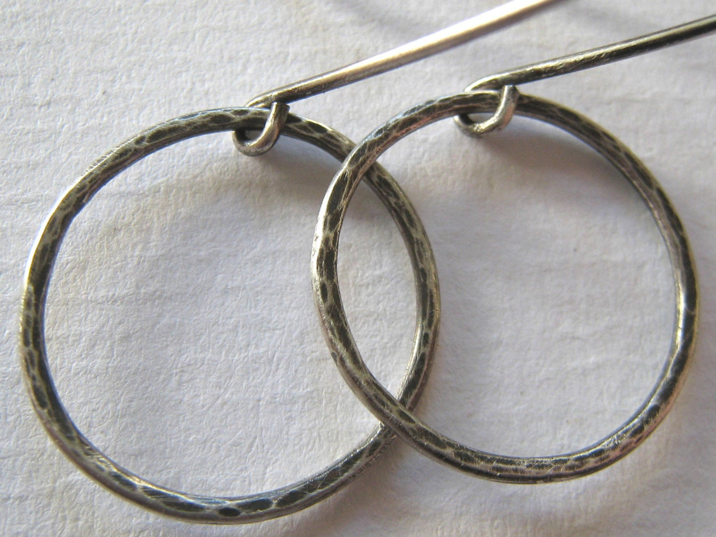 Oxidised Sterling Silver Hoop Earrings