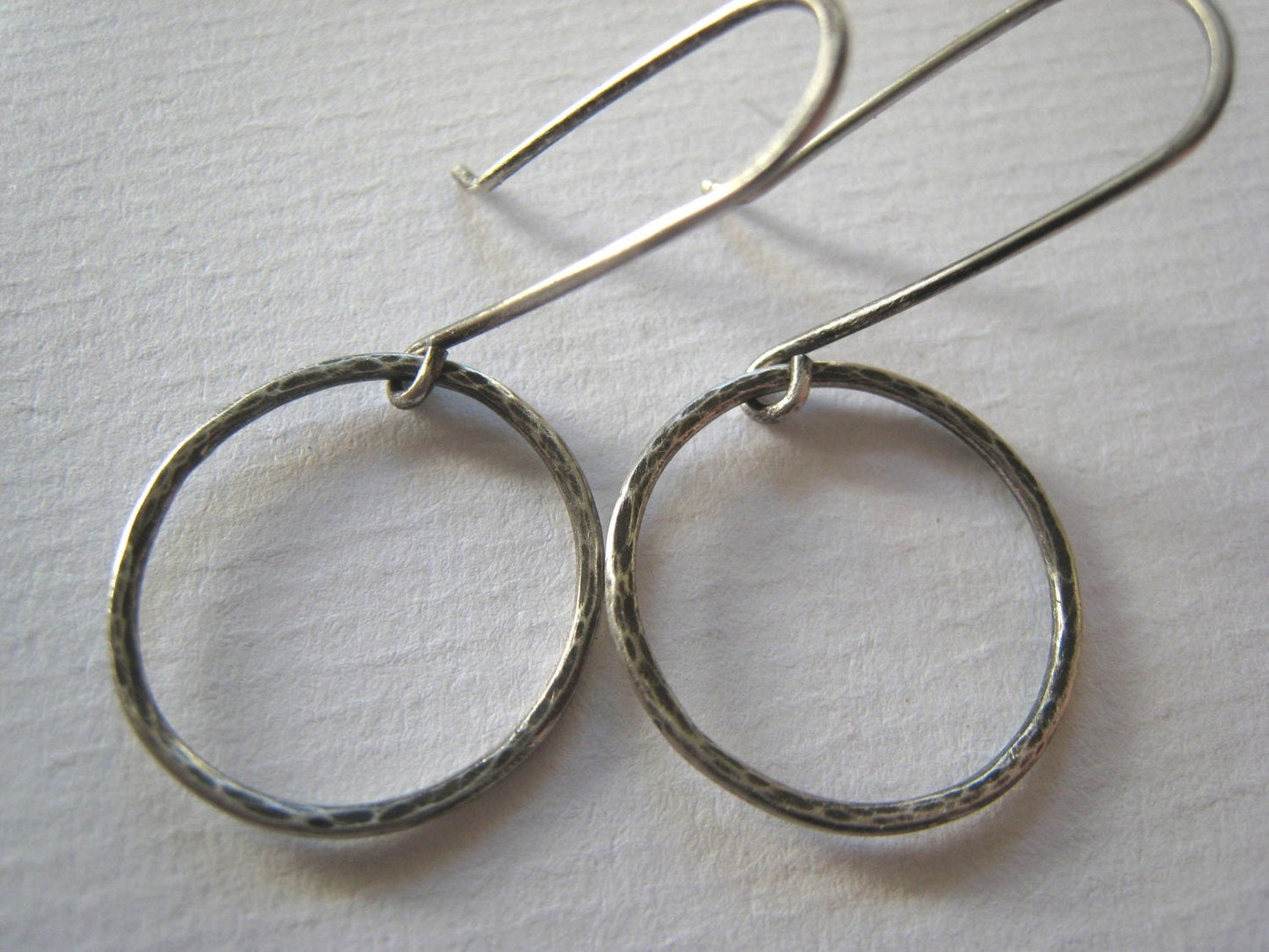 Oxidised Sterling Silver Hoop Earrings