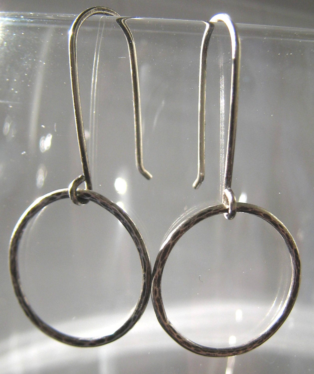 Oxidised Sterling Silver Hoop Earrings