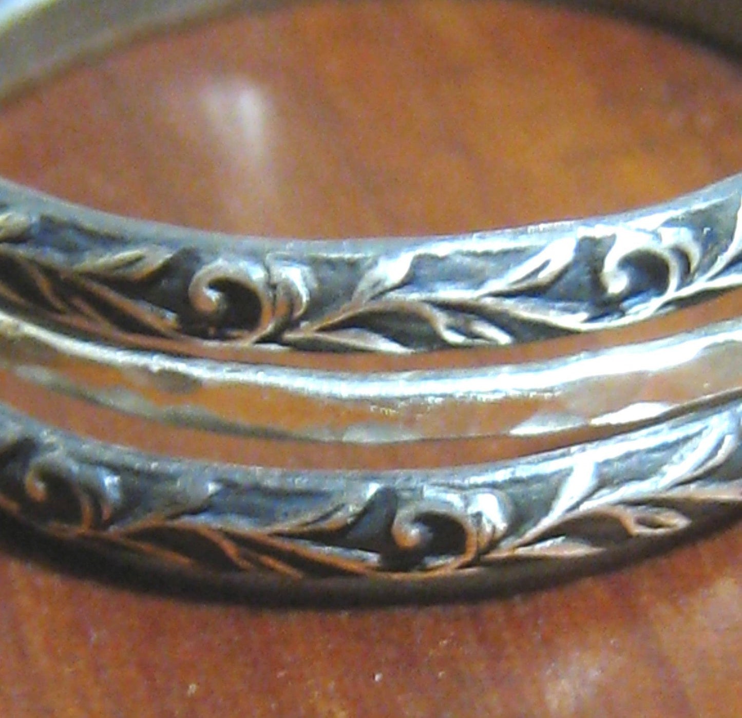 Oxidised Posey and Hammered Stacker rings