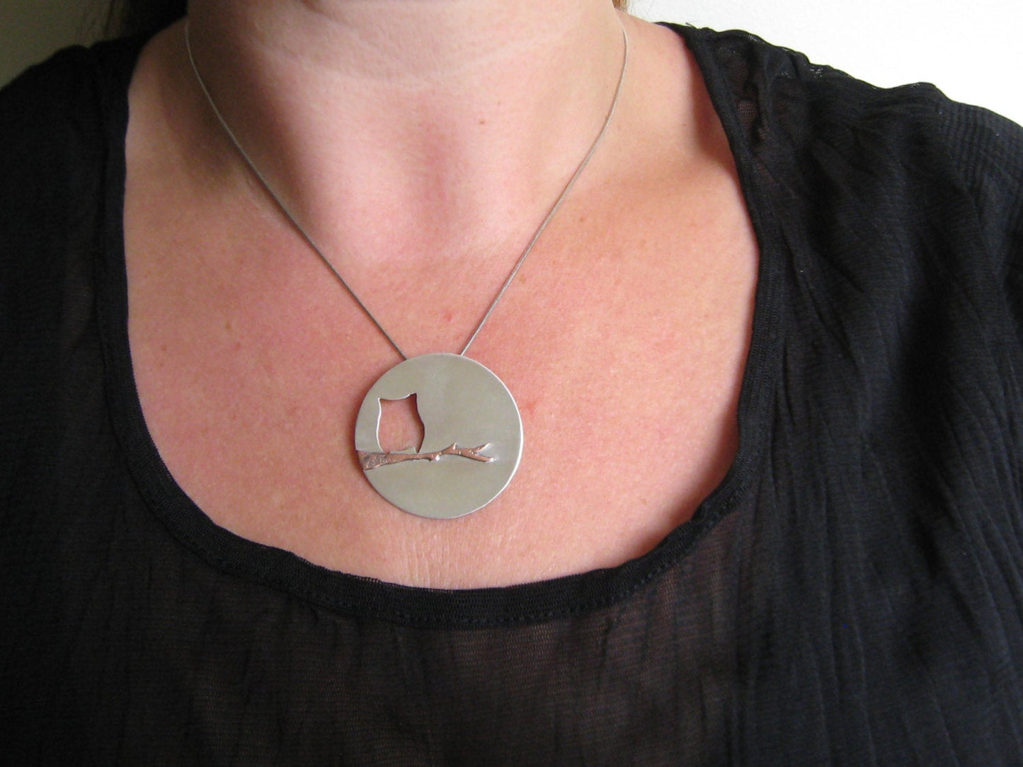 Owl in the Moon Pendant