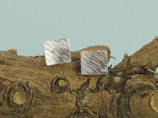 Square Textured Post Earrings
