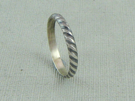 Oxidised "Twist" Stacker Ring