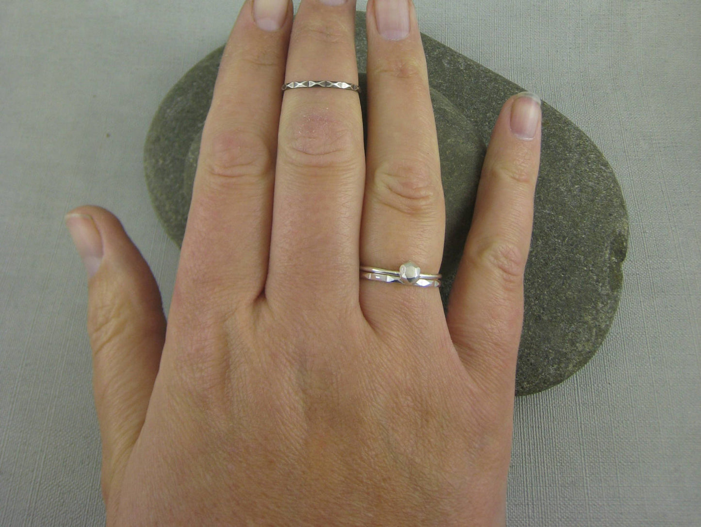 Faceted Stacker Ring