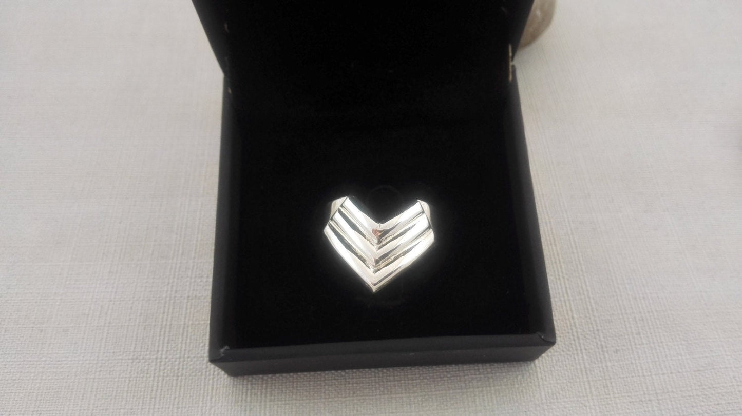 Chunky Sterling Silver Chevron Ring
