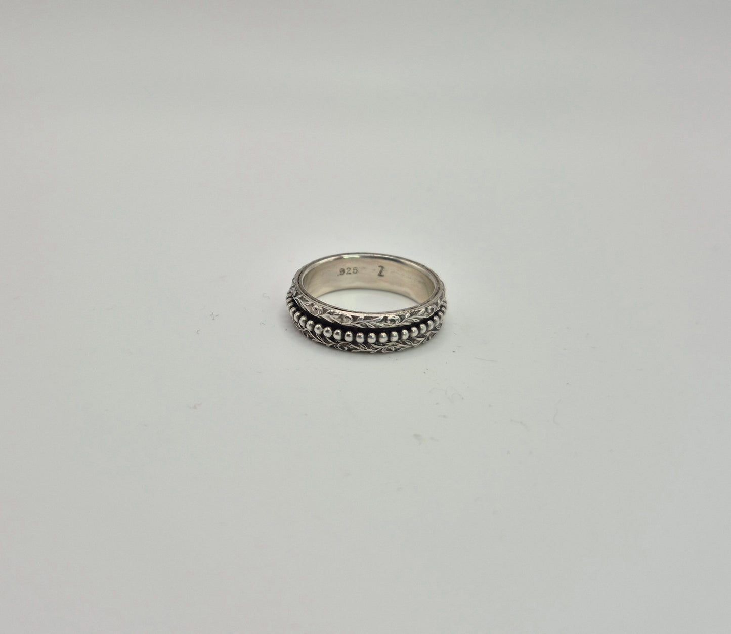 Detailed Sterling Silver Spinner Ring