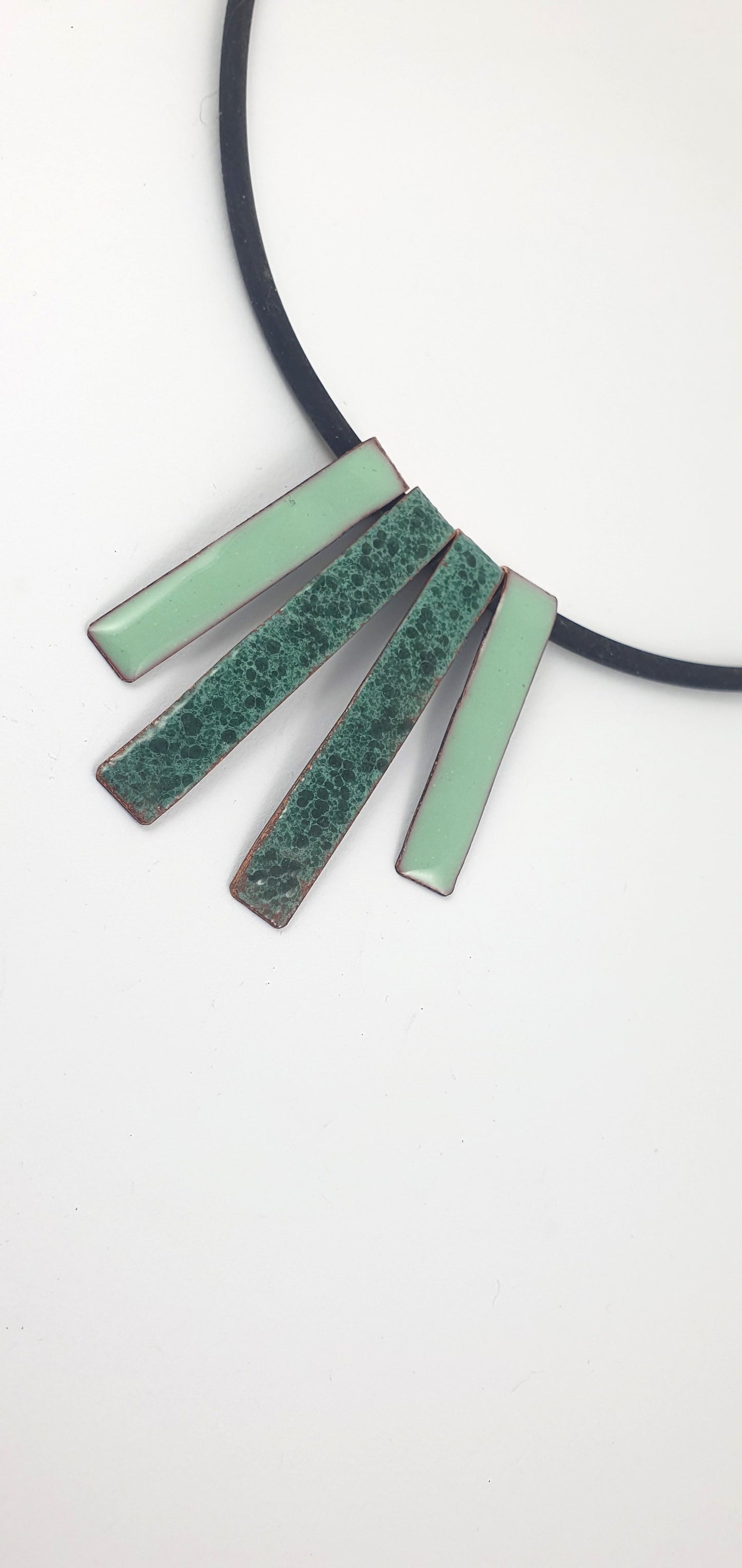 Green Enamel Copper Necklace