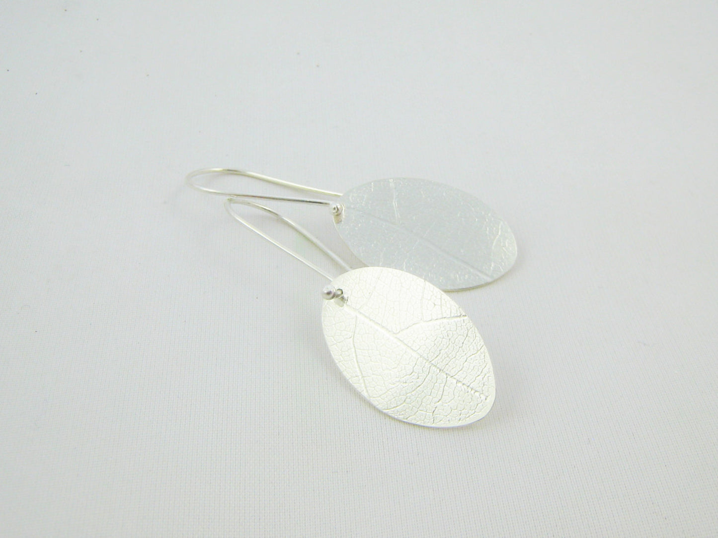 Oval Leaf Textured Earrings