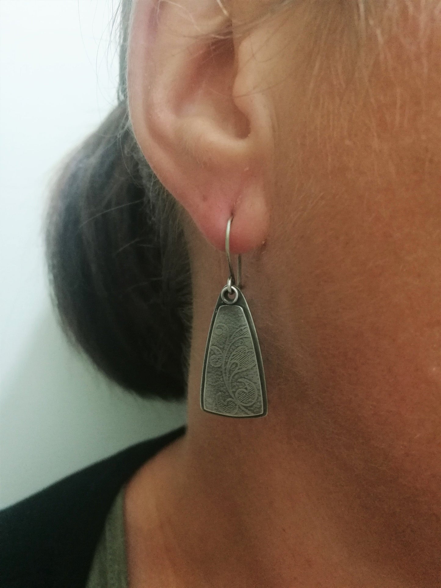 Oxidised Textured Earrings