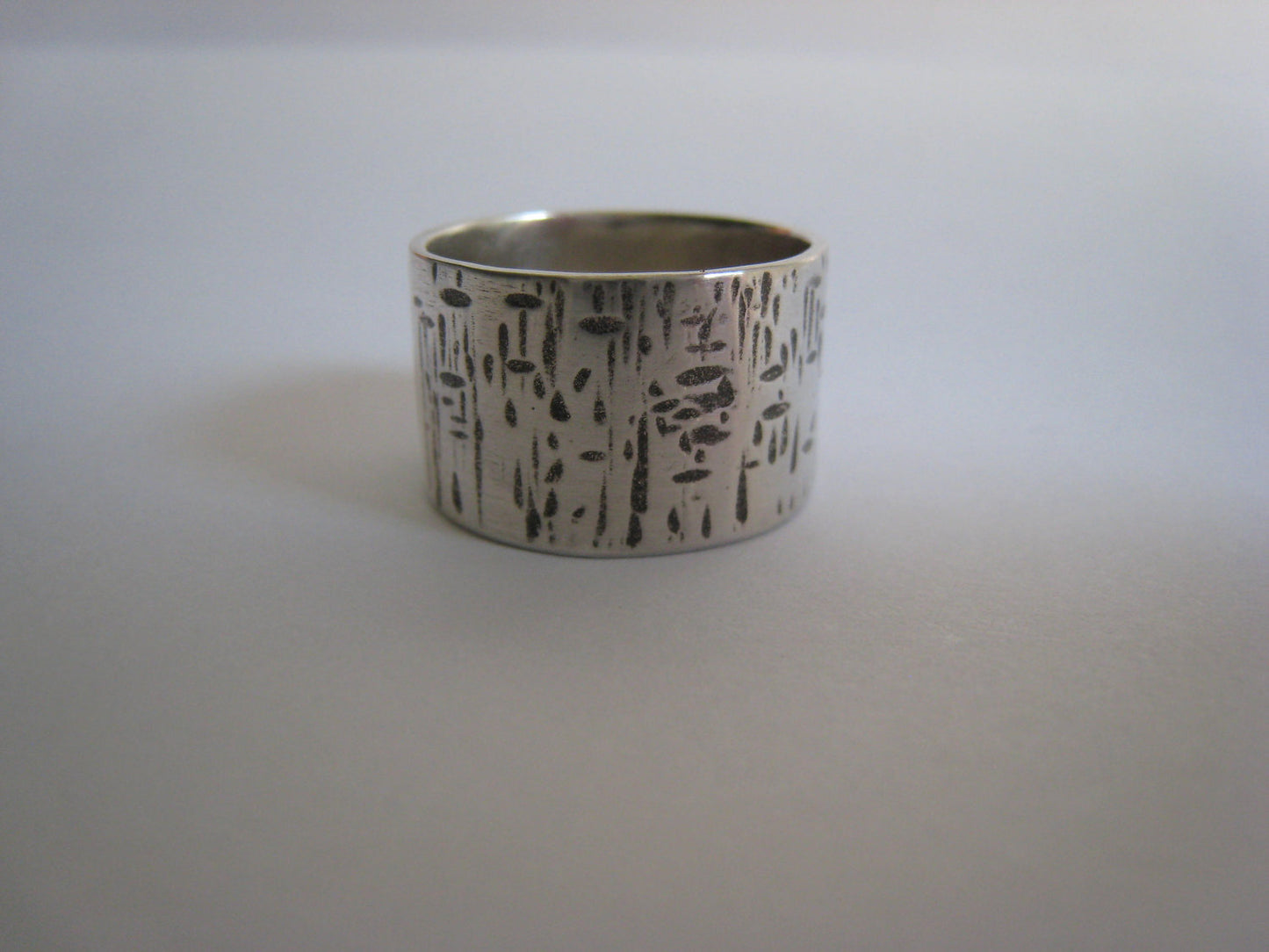 Crosshatch Textured Silver Band