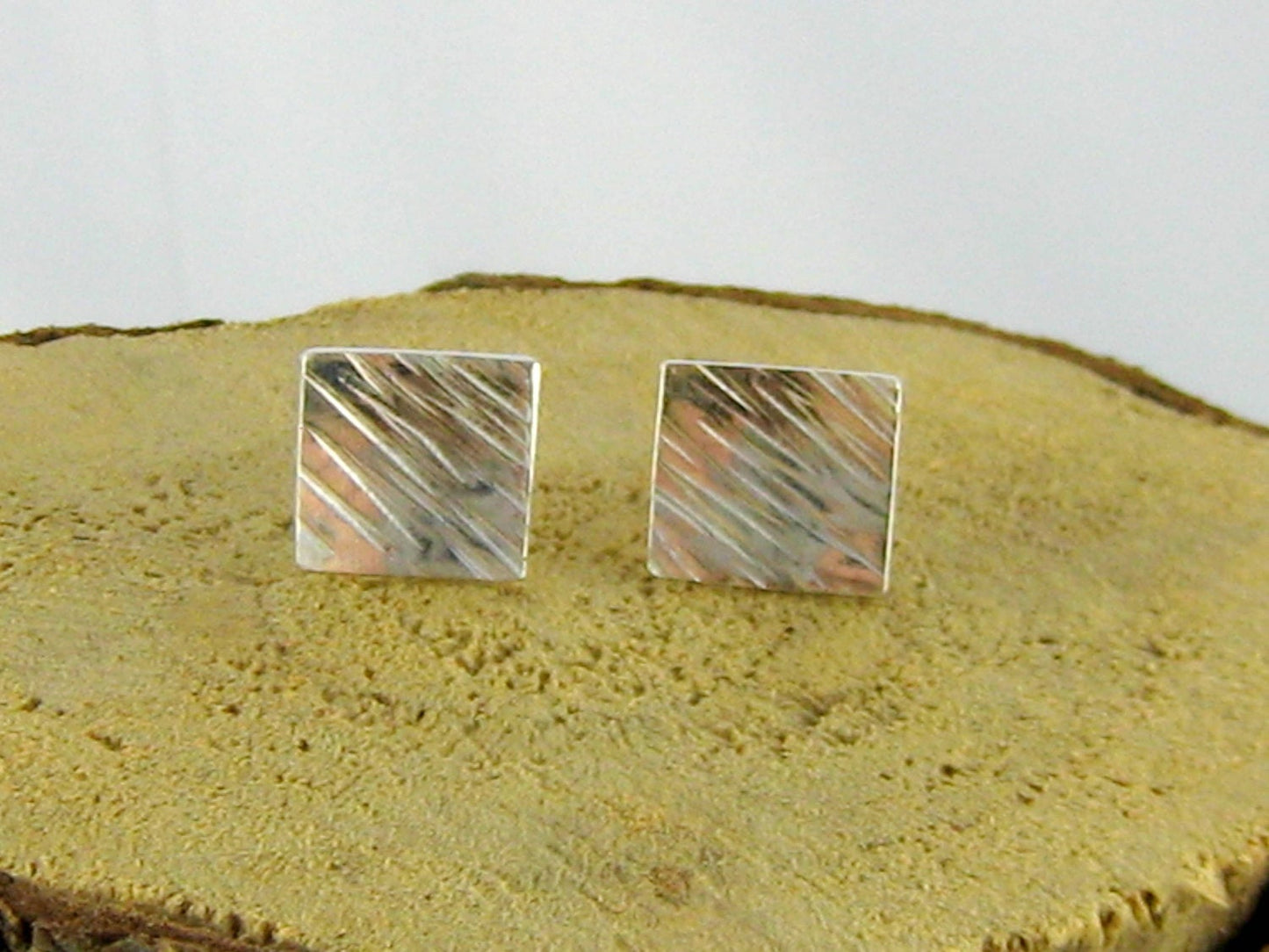 Square Textured Post Earrings