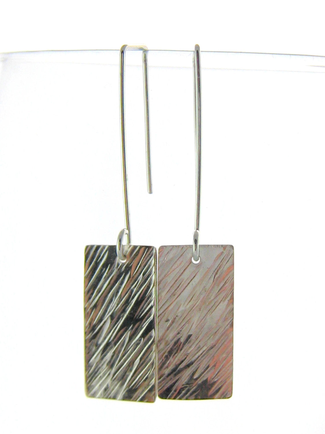 Textured Rectangle Dangle Earrings