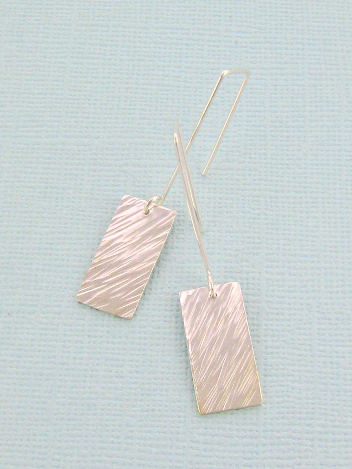 Textured Rectangle Dangle Earrings