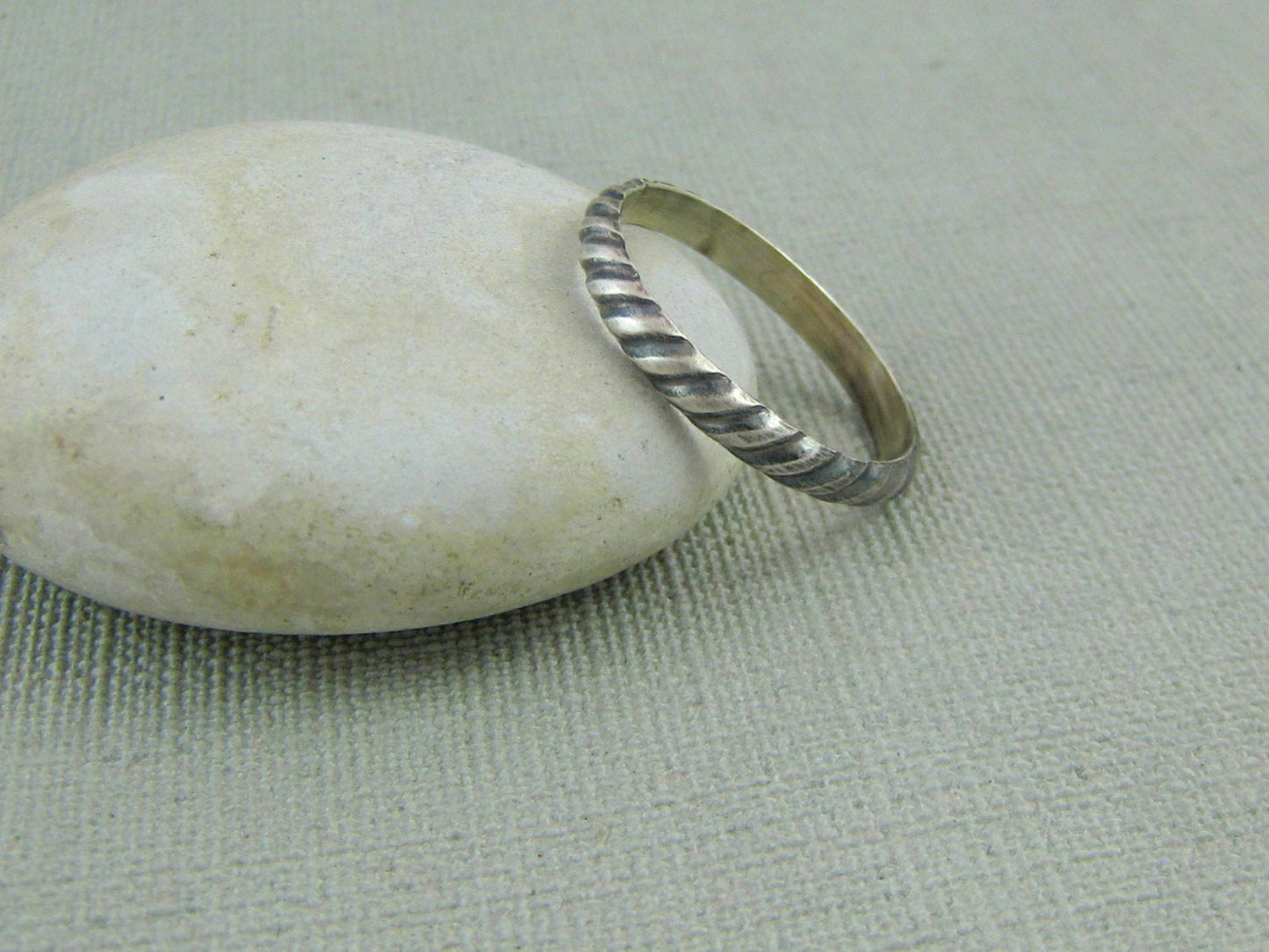 Oxidised "Twist" Stacker Ring