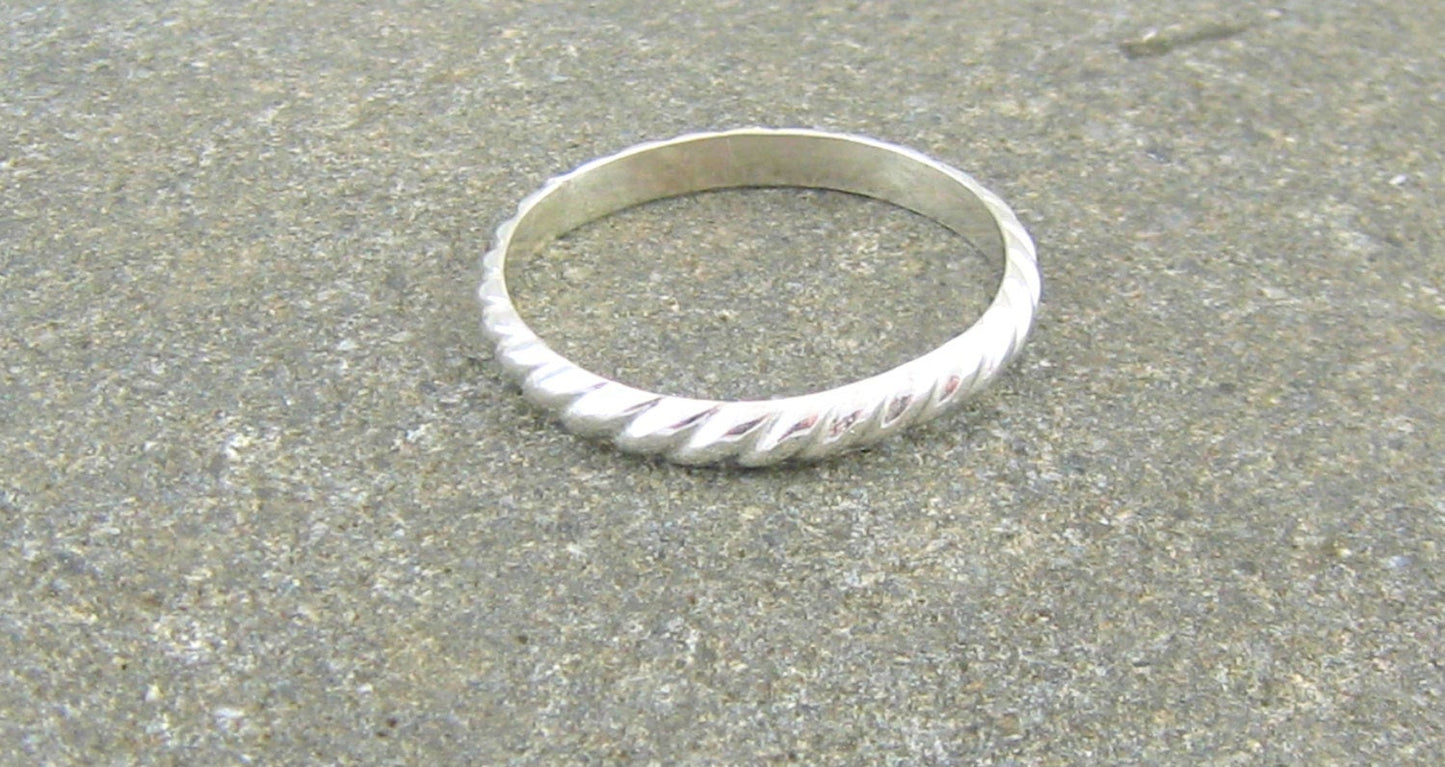 Silver "Twist" Stacker Ring